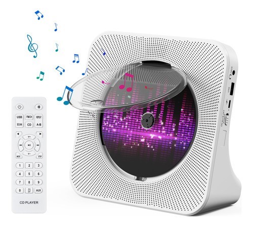 Reproductor De Cd Portátil Bluetooth Con Altavoces Música.