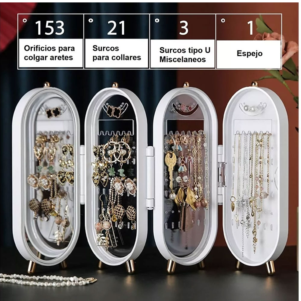 Organizador Exhibidor Estuche De Joyas - Joyero Portátil Para Viajes Con Compartimentos.