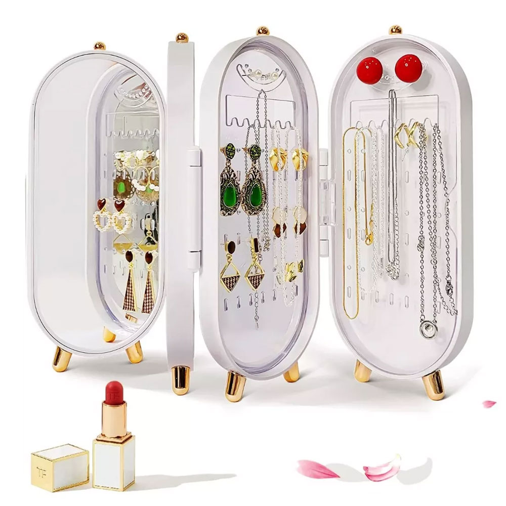 Organizador Exhibidor Estuche De Joyas - Joyero Portátil Para Viajes Con Compartimentos.