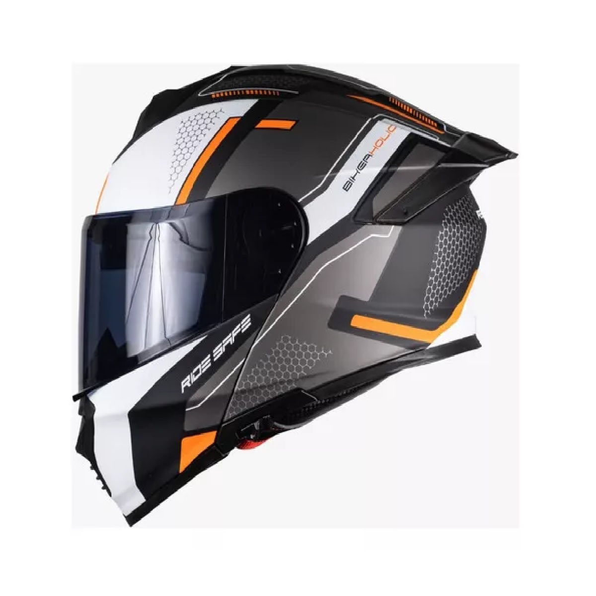Casco Naranja/ Gris Para Moto Color Naranja  L (59-60 cm).