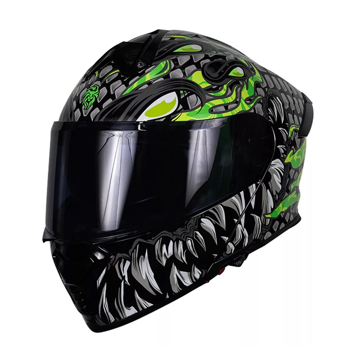 Casco Toxic Escamas Para Moto Color Gris oscuro L 59-60 cm.