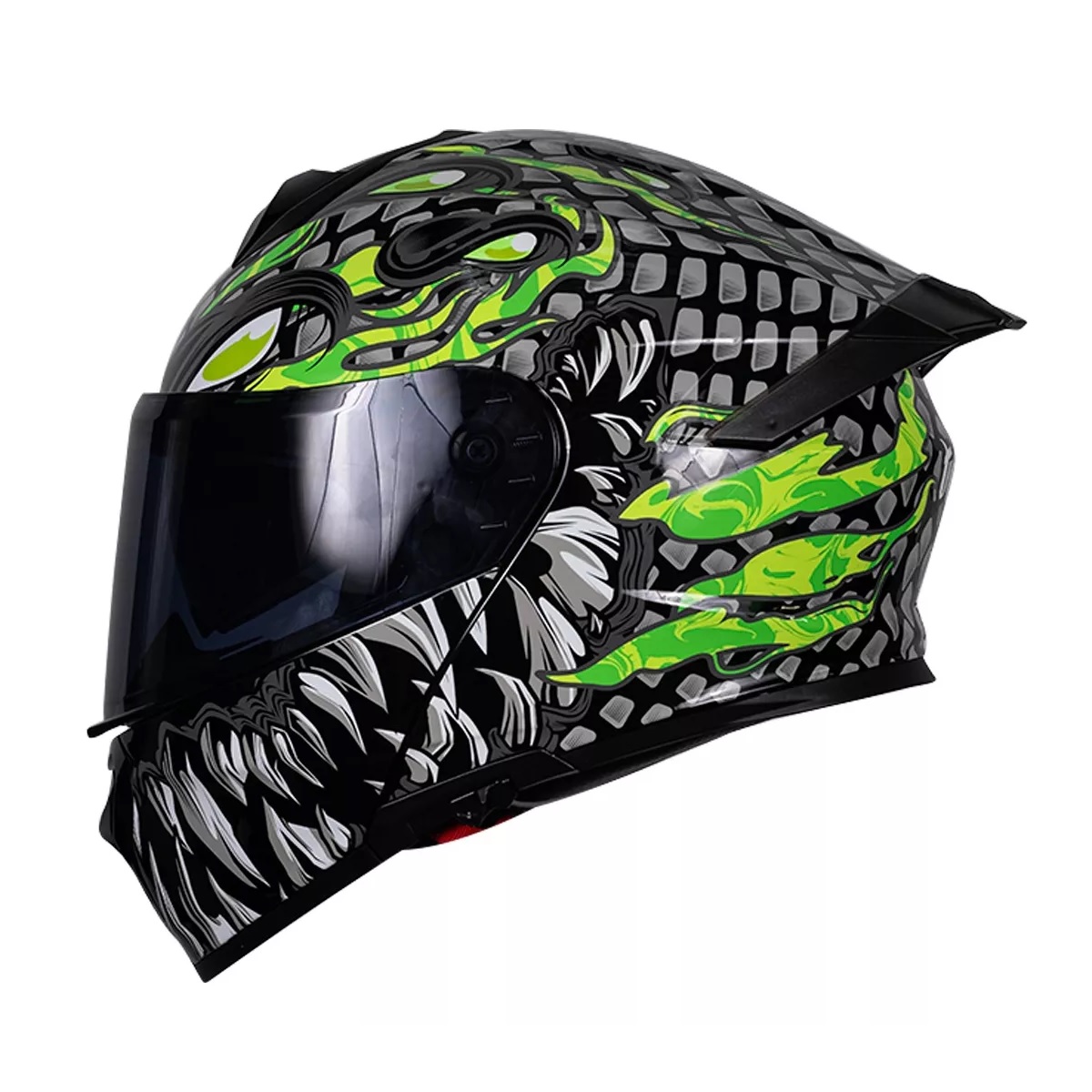 Casco Toxic Escamas Para Moto Color Gris oscuro L 59-60 cm.