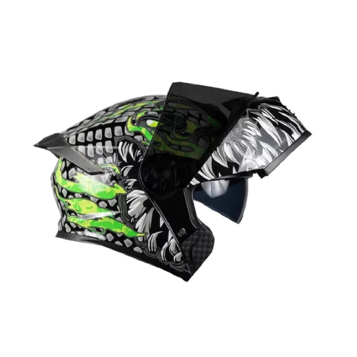 Casco Toxic Escamas Para Moto Color Gris oscuro L 59-60 cm.