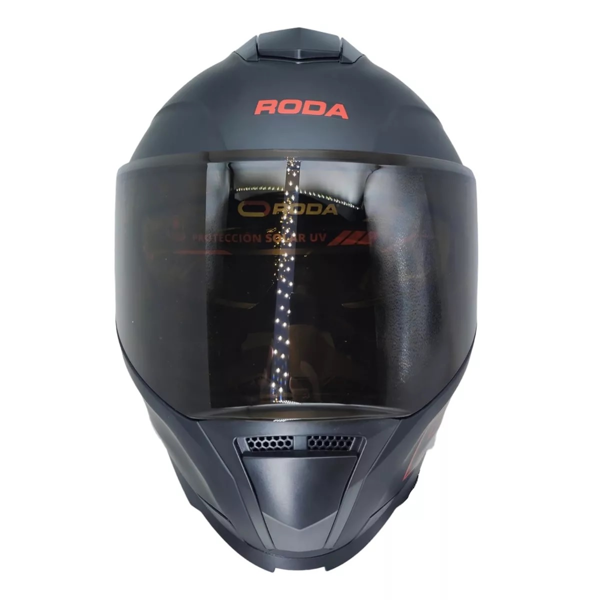 Casco Roda Revenge Pro Abatible Dot Negro MateCon Luz Led XL.