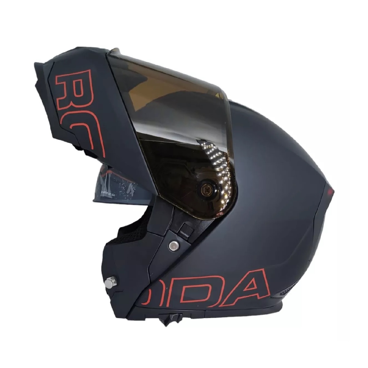 Casco Roda Revenge Pro Abatible Dot Negro MateCon Luz Led XL.
