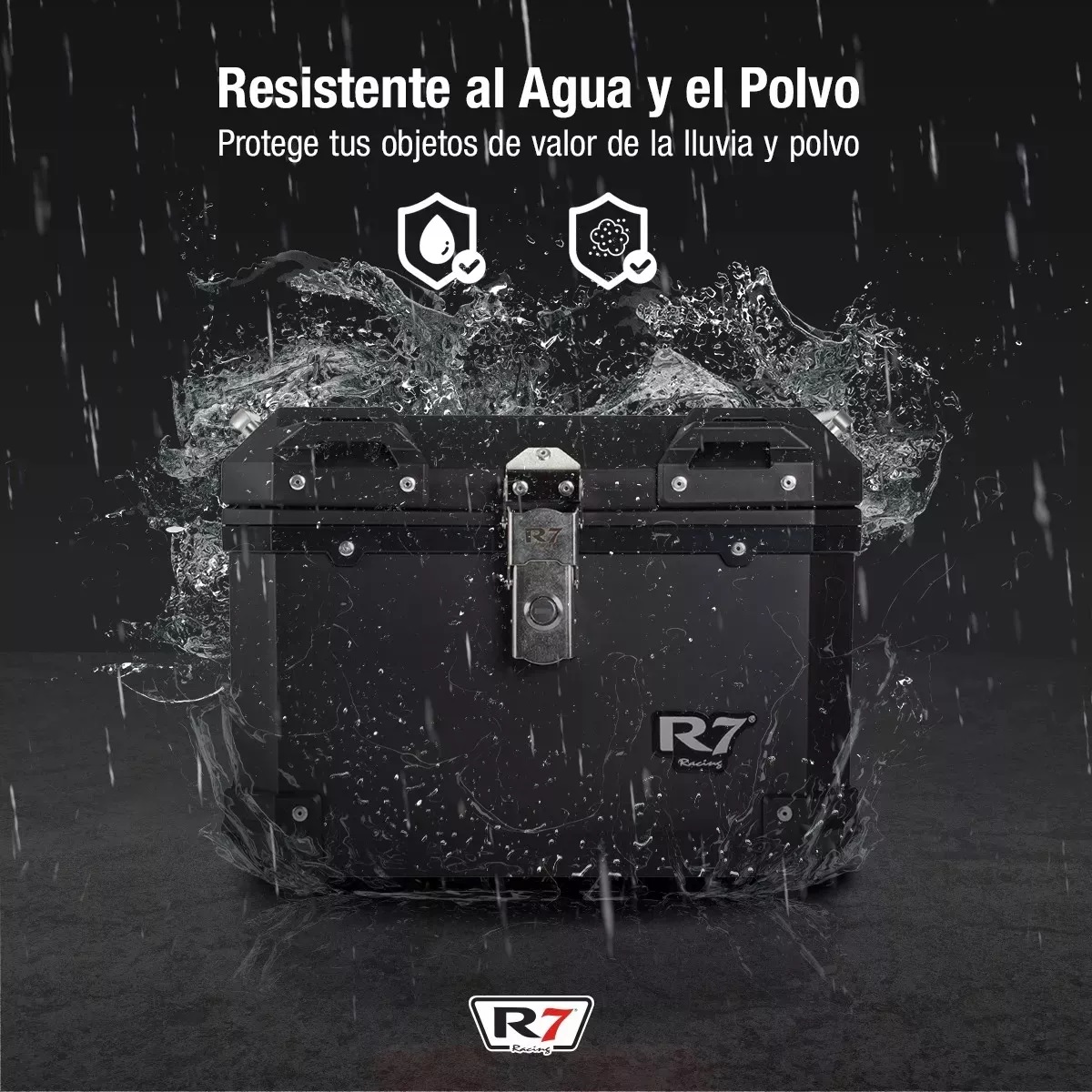 Baul Moto Khl Top Case Caja Acabado Aluminio Plástico ABS Negro.