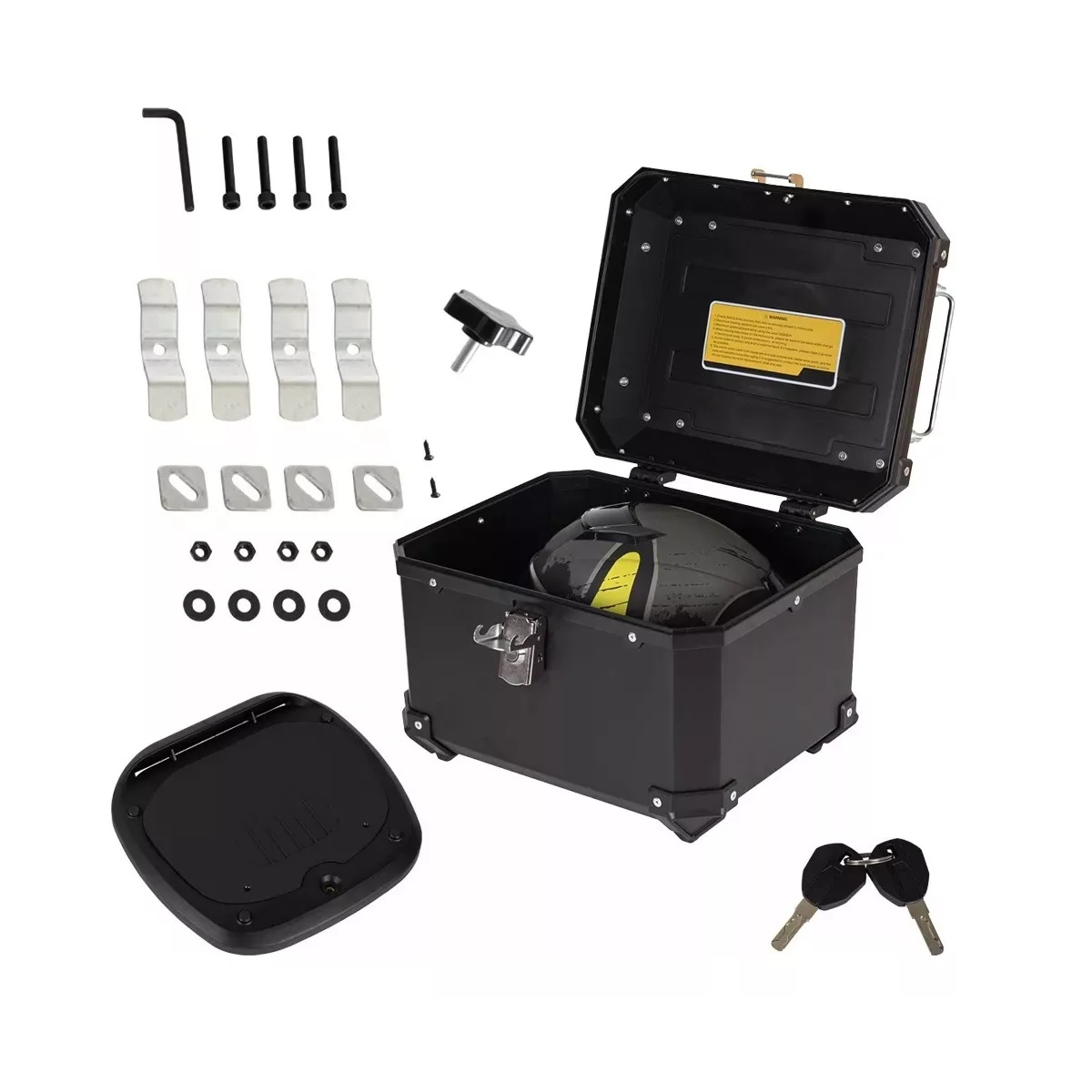 Baul Moto Khl Top Case Caja Acabado Aluminio Plástico ABS Negro.