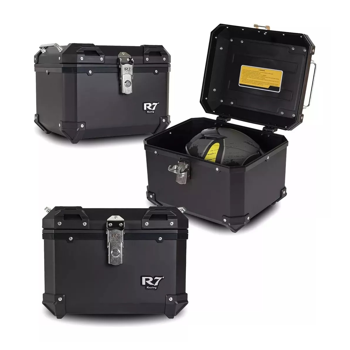 Baul Moto Khl Top Case Caja Acabado Aluminio Plástico ABS Negro.