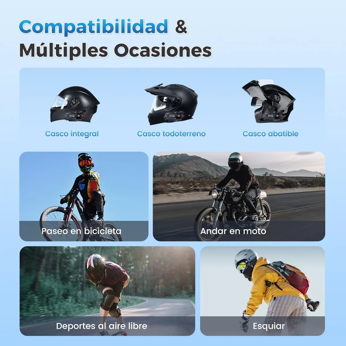 Audífonos Para Casco De Motos X5 Bluetooth Fm Impermeables.
