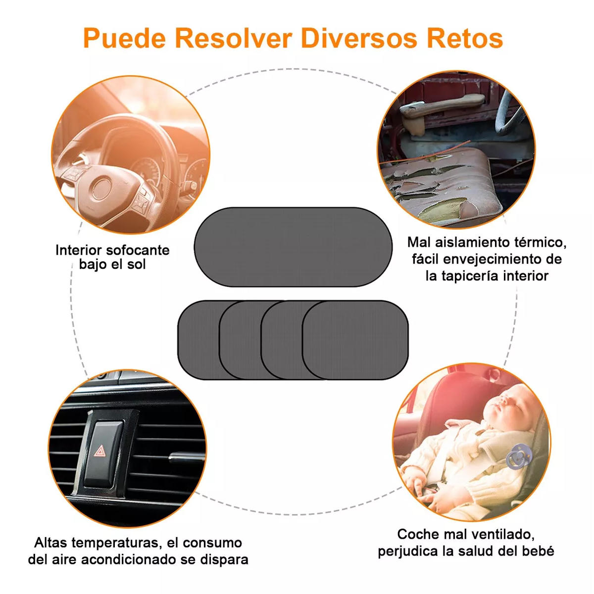 Set 4 Lateral Ventana Cubre Sol Automotivil Parasol.