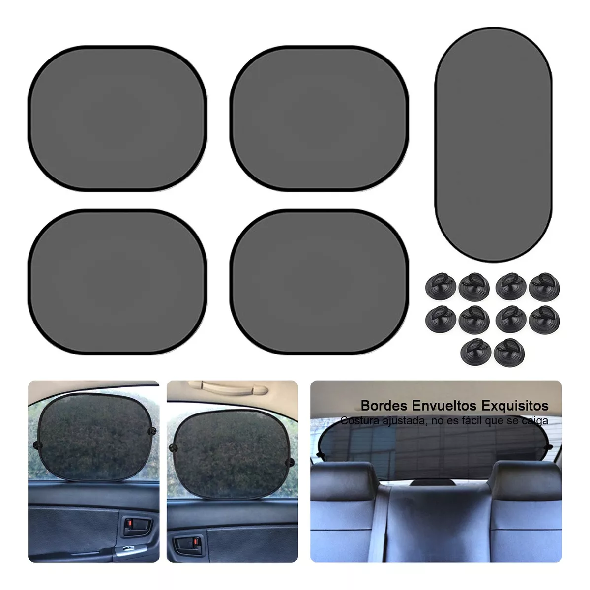 Set 4 Lateral Ventana Cubre Sol Automotivil Parasol.