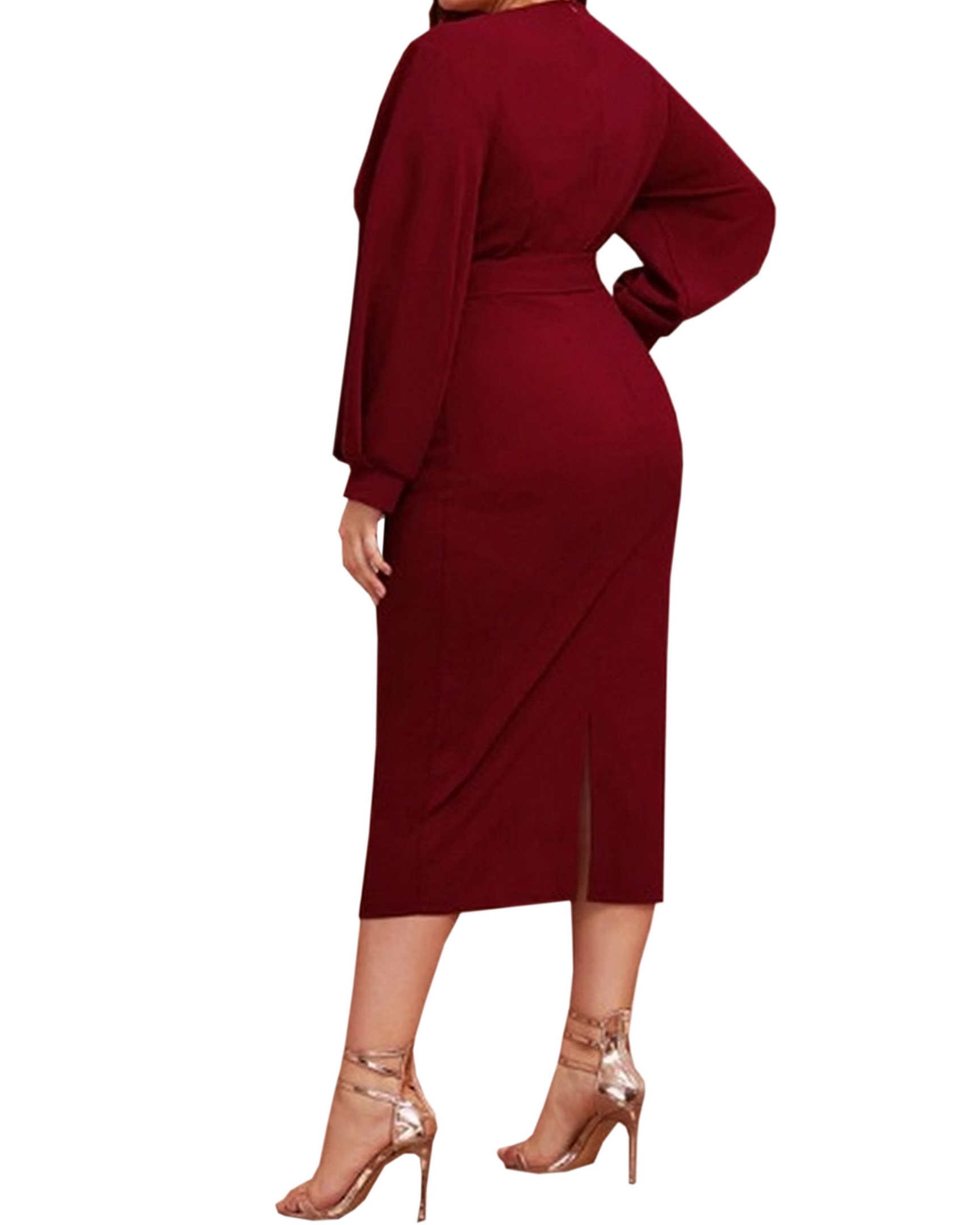 Vestido Dama Mujer Sexi Elegante C/Cinturón Talla Extra Plus