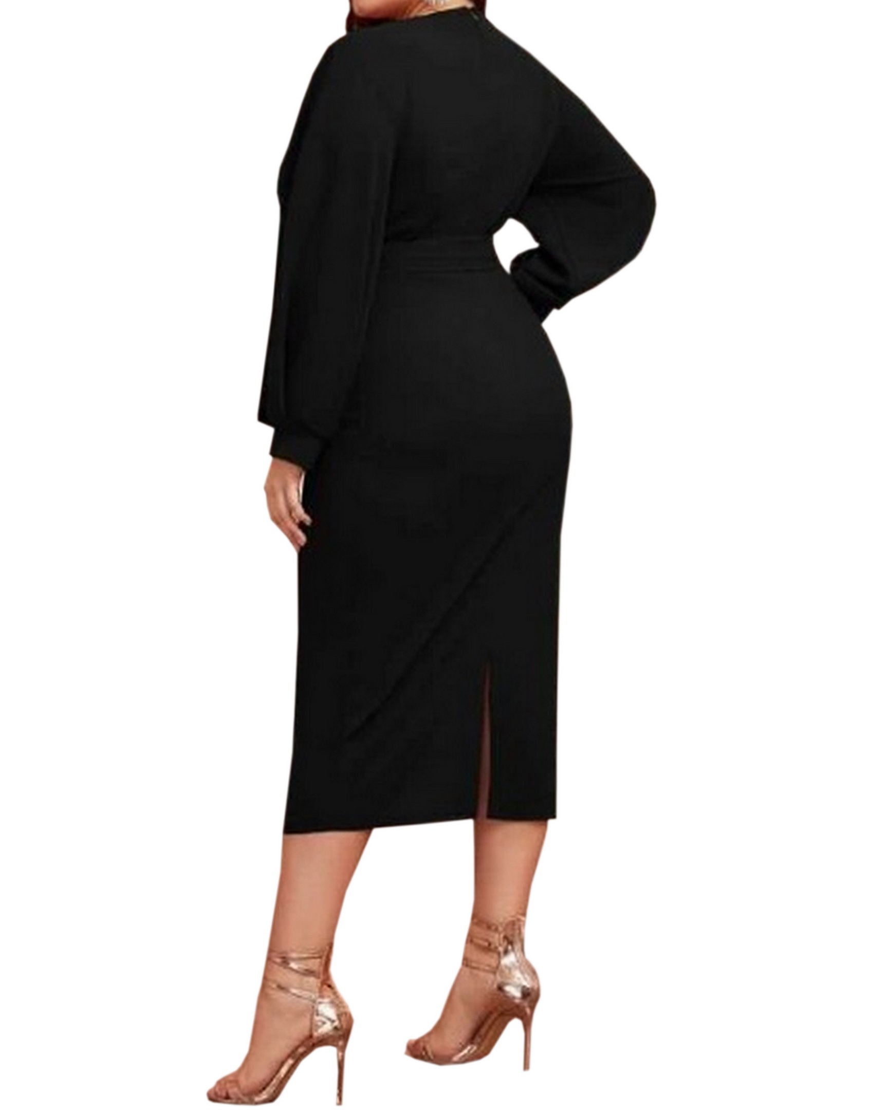 Vestido Dama Mujer Sexi Elegante C/Cinturón Talla Extra Plus