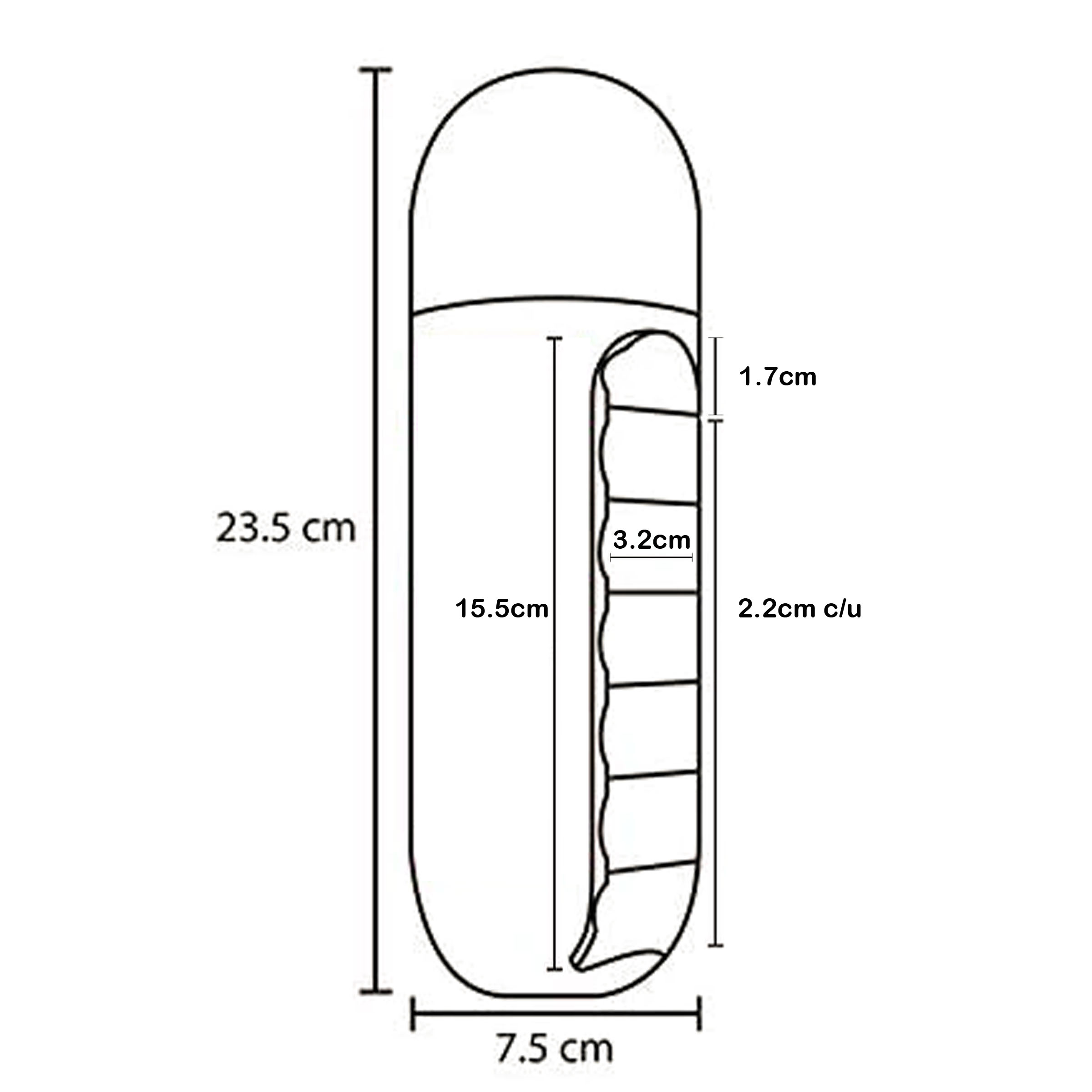 Botella Agua 2 En 1 Vaso Pastillero Portátil Píldoras 600ml