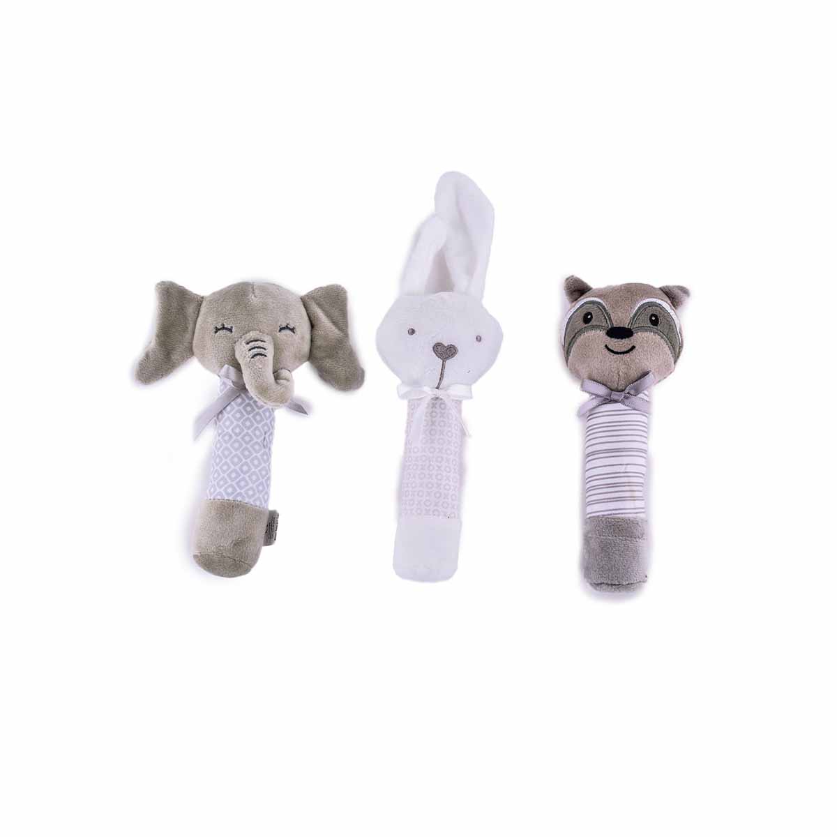 Set De 3 Sonajas Para Bebe Juguete Peluche Felpa Extra Suave