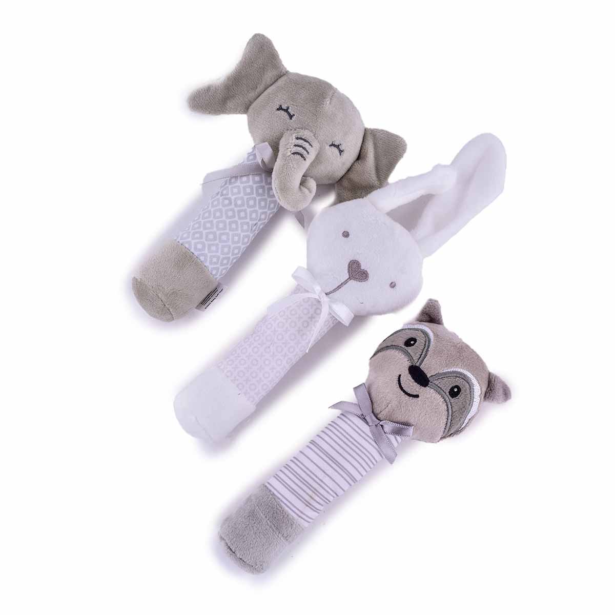 Set De 3 Sonajas Para Bebe Juguete Peluche Felpa Extra Suave