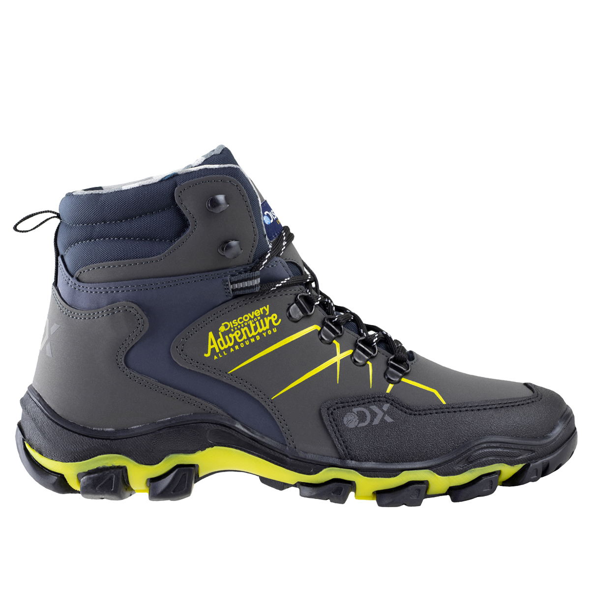 Botas Para Hombre Camping Semi Senderismo Outdoor Discovery 2383 Gris Negro.