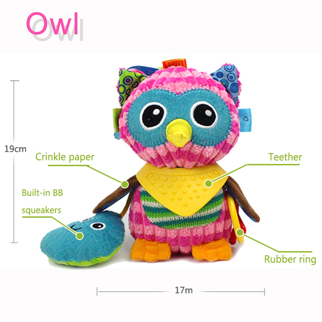 Juguete Peluche Niño Bebe Sonaja Y Mordedera Texturas Sozzy