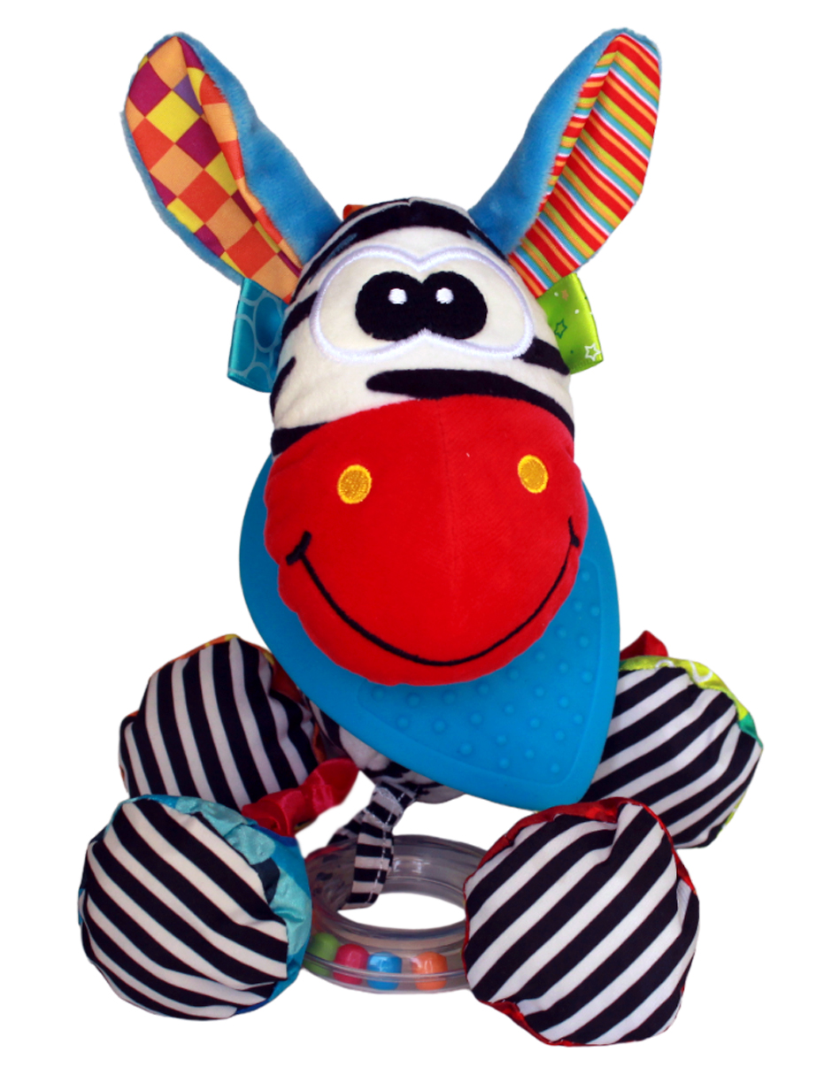 Juguete Peluche Niño Bebe Sonaja Y Mordedera Texturas Sozzy