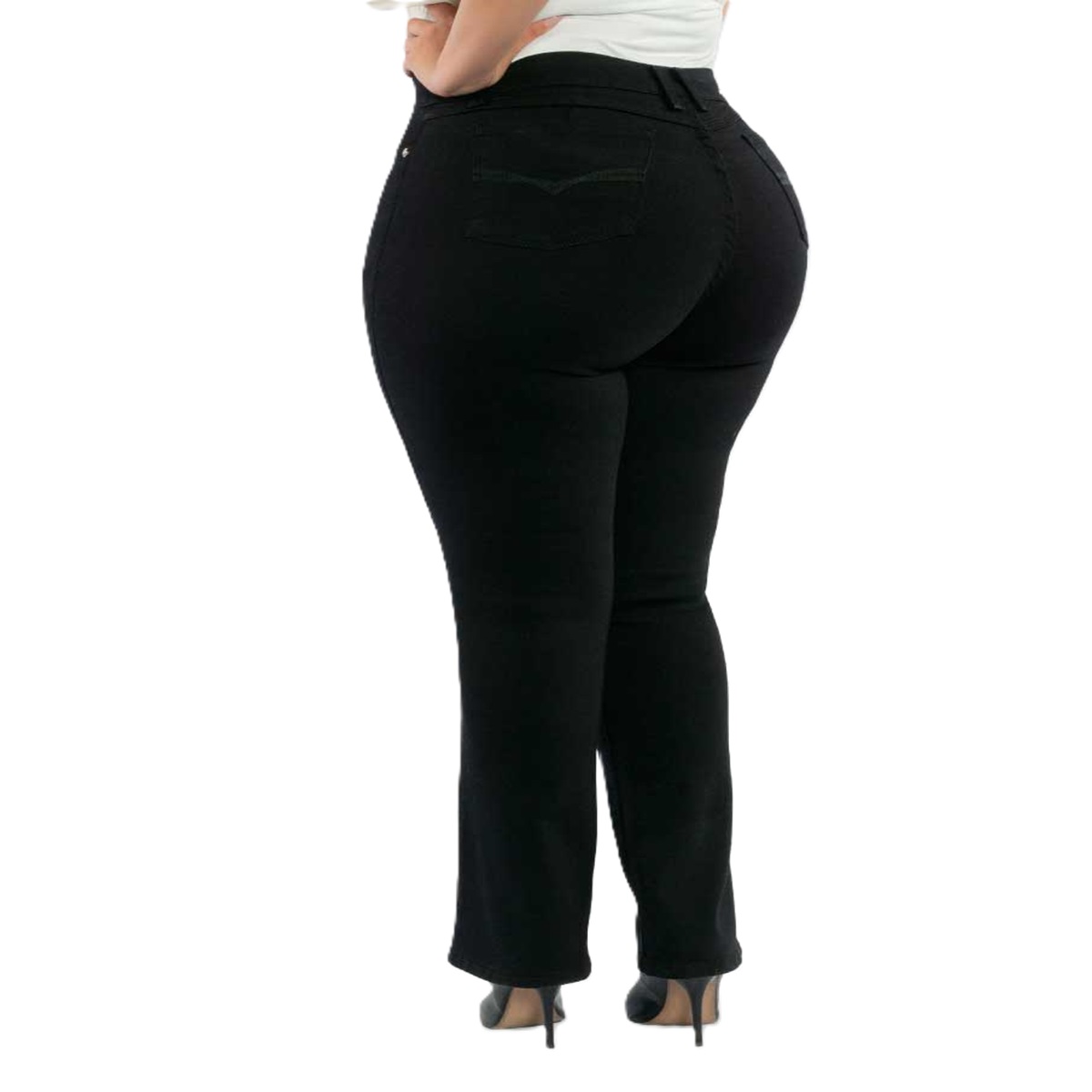 PANTALÓN DE MEZCLILLA CORTE RECTO DE DAMA TALLA EXTRA