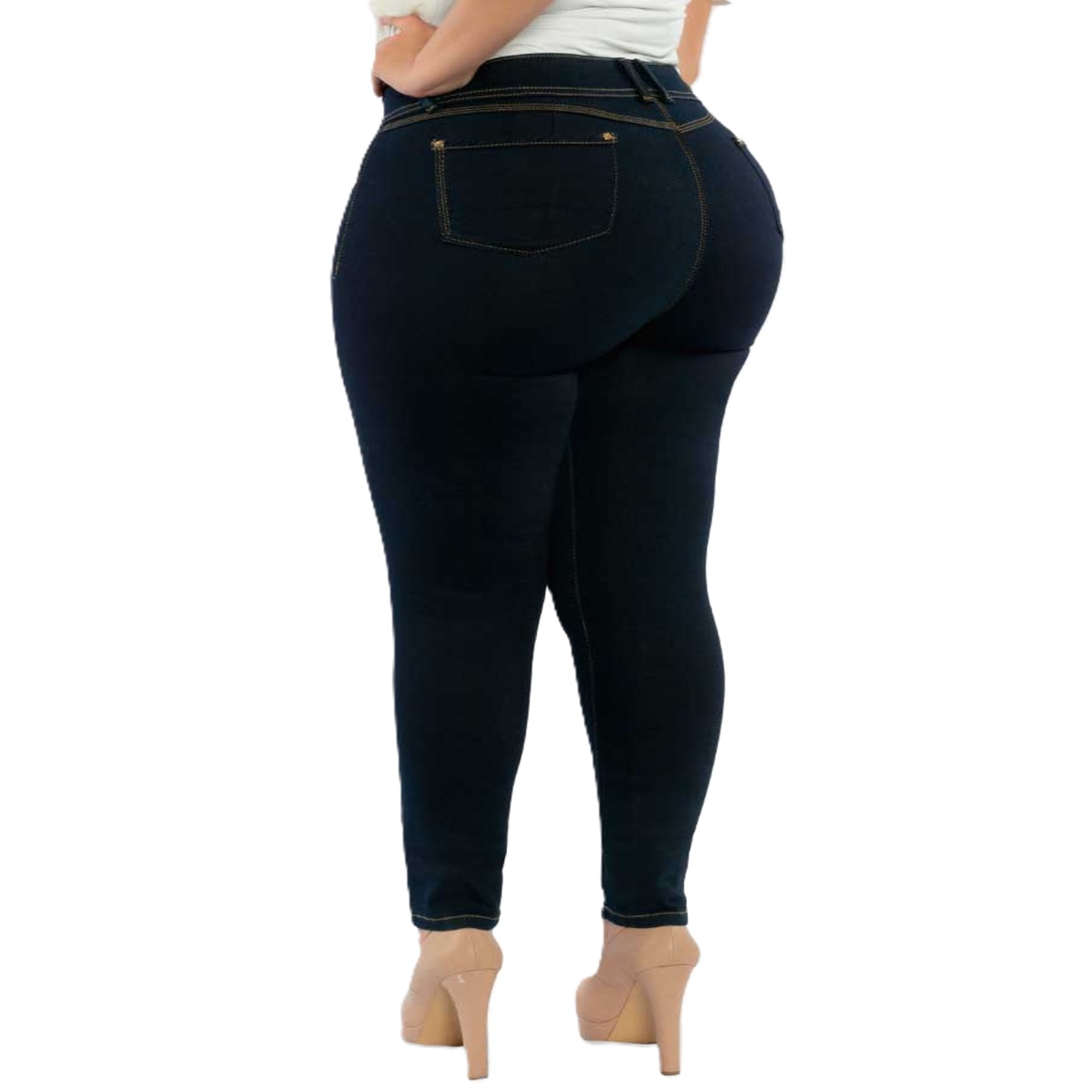 PANTALÓN DE MEZCLILLA CORTE RECTO DE DAMA TALLA GRANDE