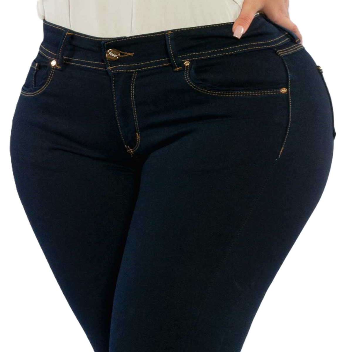 PANTALÓN DE MEZCLILLA CORTE RECTO DE DAMA TALLA GRANDE