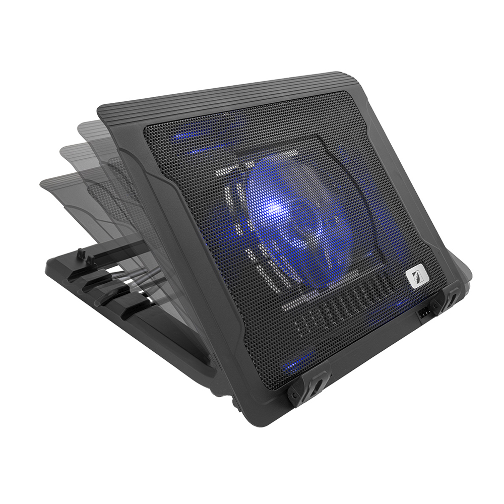 Ventilador metálico para laptop de múltiples posiciones Green Leaf, color negro 18-9608.