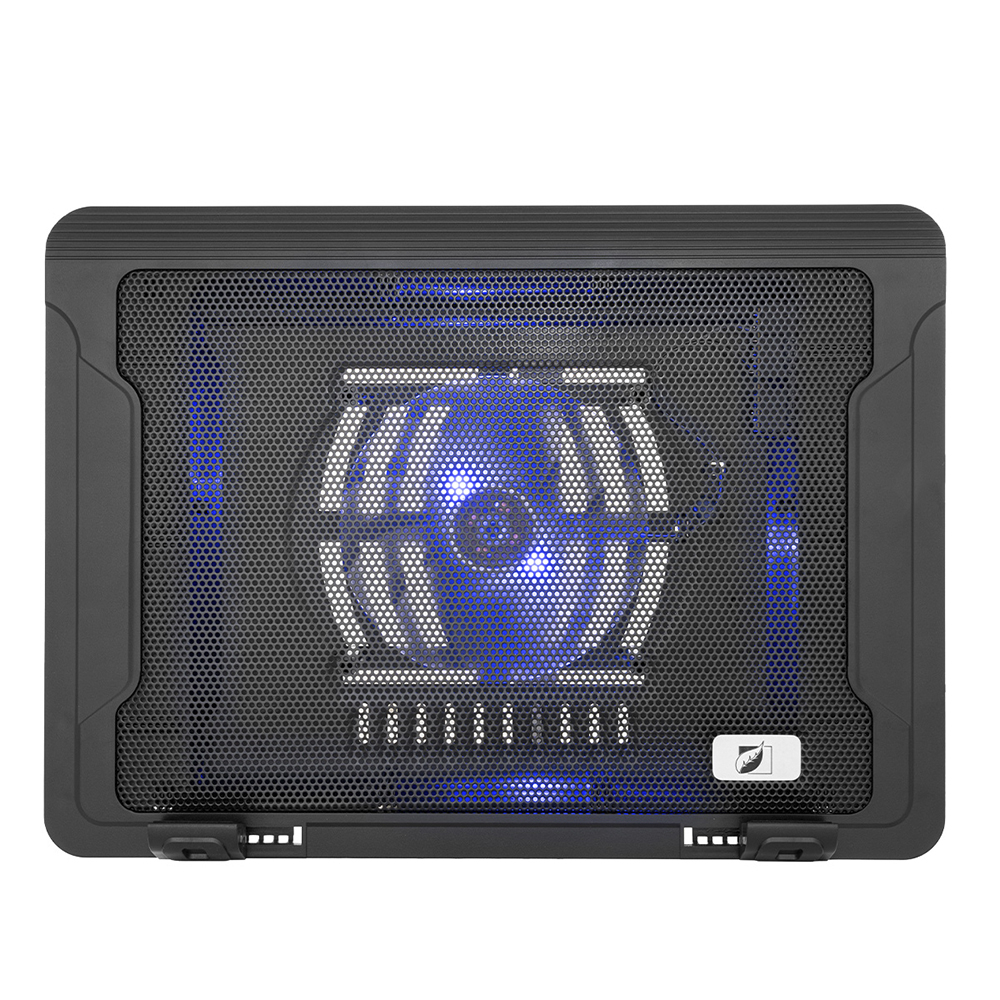 Ventilador metálico para laptop de múltiples posiciones Green Leaf, color negro 18-9608.