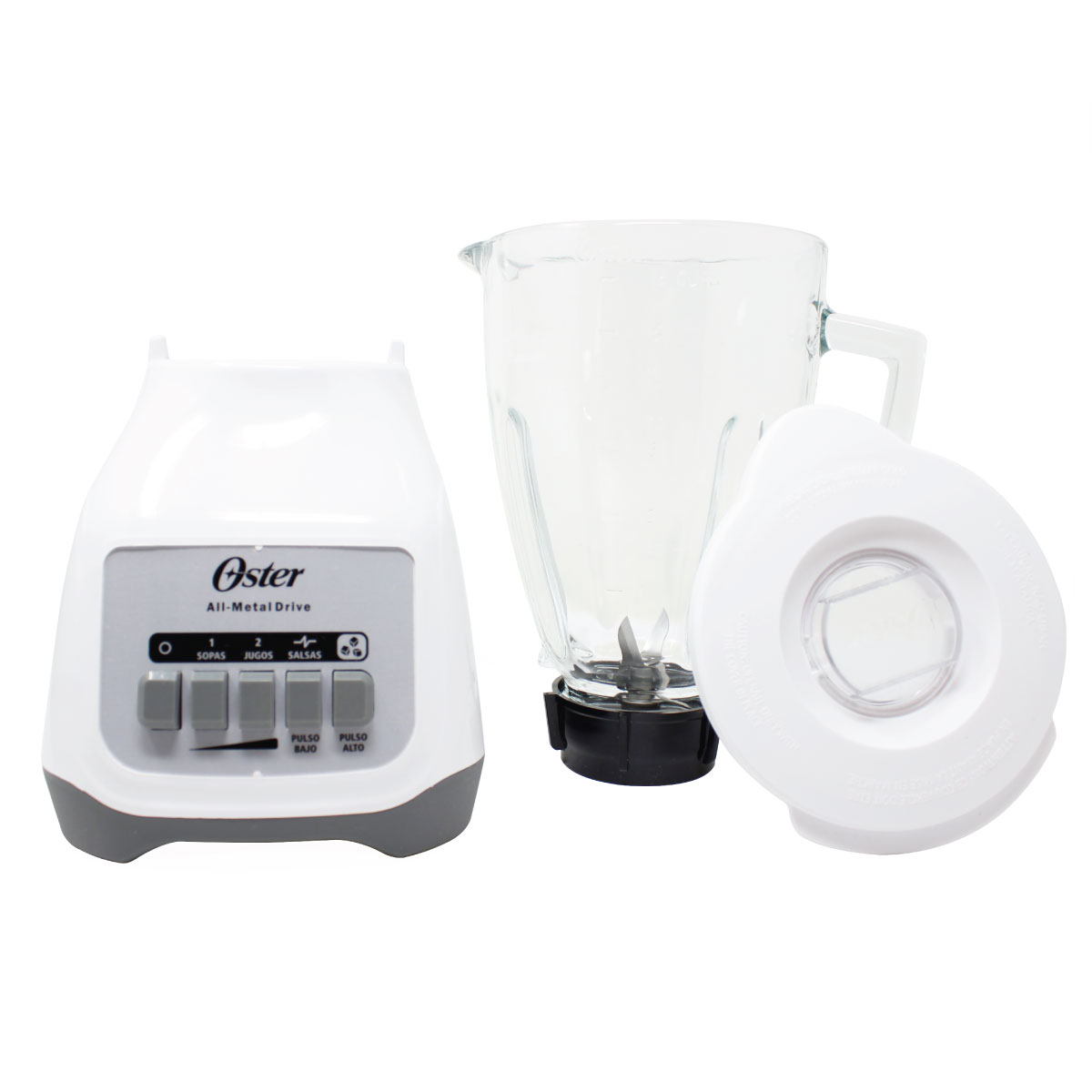 Licuadora 2 Vel + 2 Pulso Vaso de vidrio Blanca Oster BLSTKAGWPB.