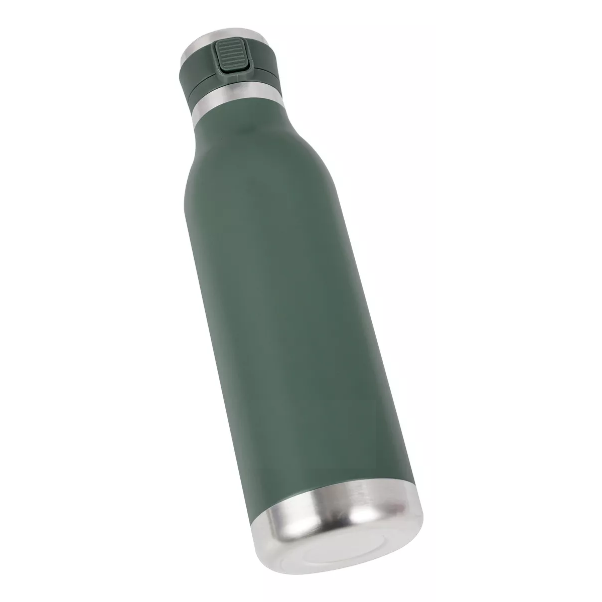 Termo De Acero Inoxidable Grande 750 Ml Botella Antiderrame Color Verde Musgo.