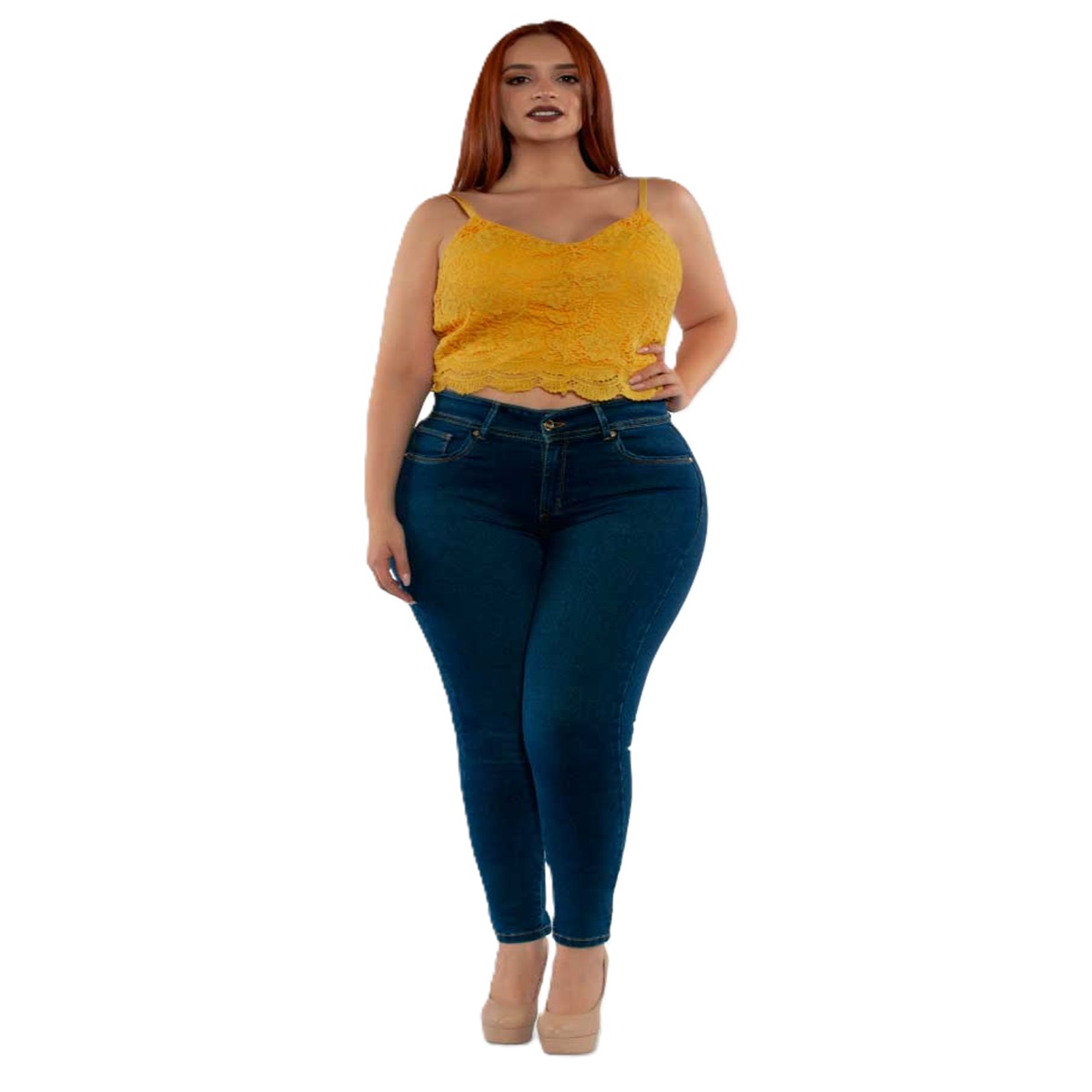 PANTALÓN DE MEZCLILLA CORTE RECTO DE DAMA TALLA EXTRA