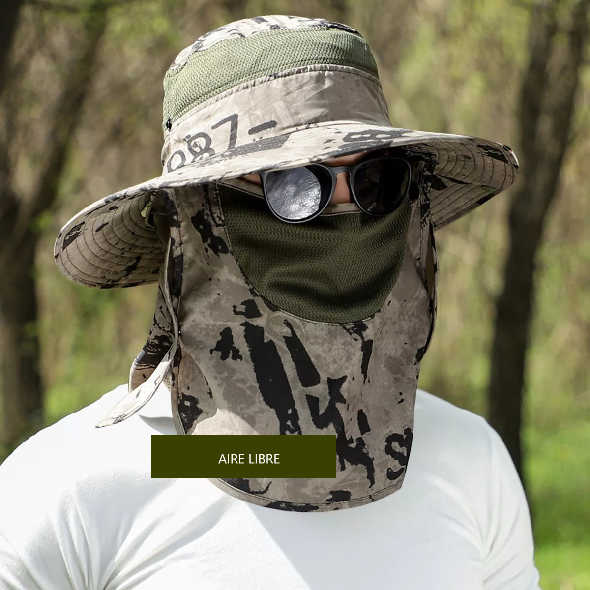 Gorra De Pesca Viseras Para Unisex 360° Anti-uv Y Mangas Mod.2.