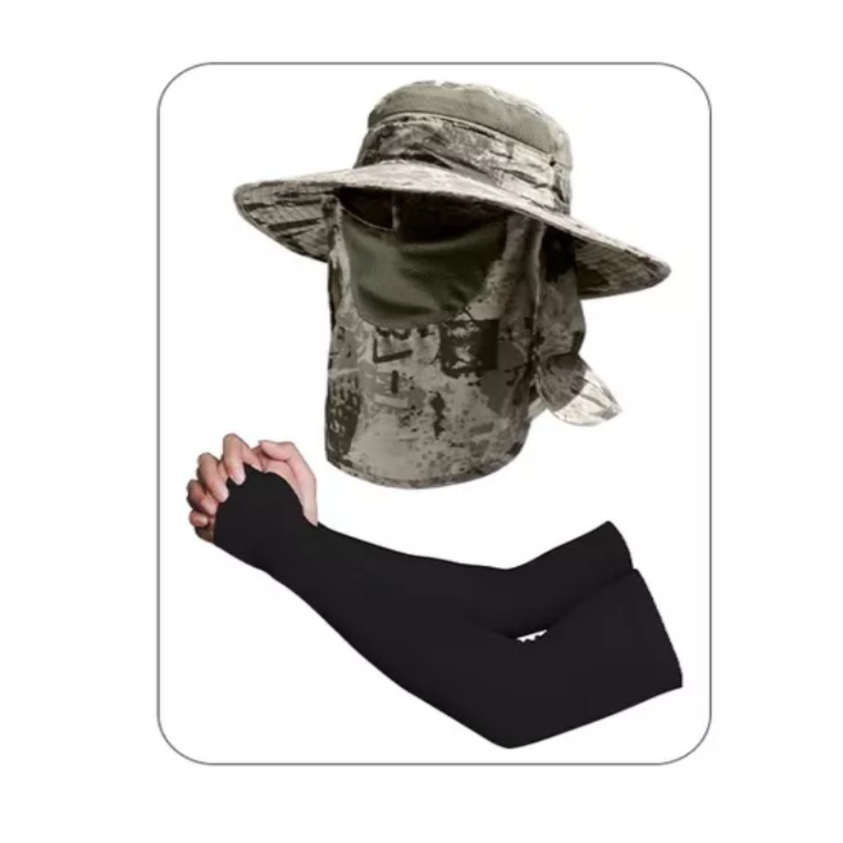 Gorra De Pesca Viseras Para Unisex 360° Anti-uv Y Mangas Mod.2.