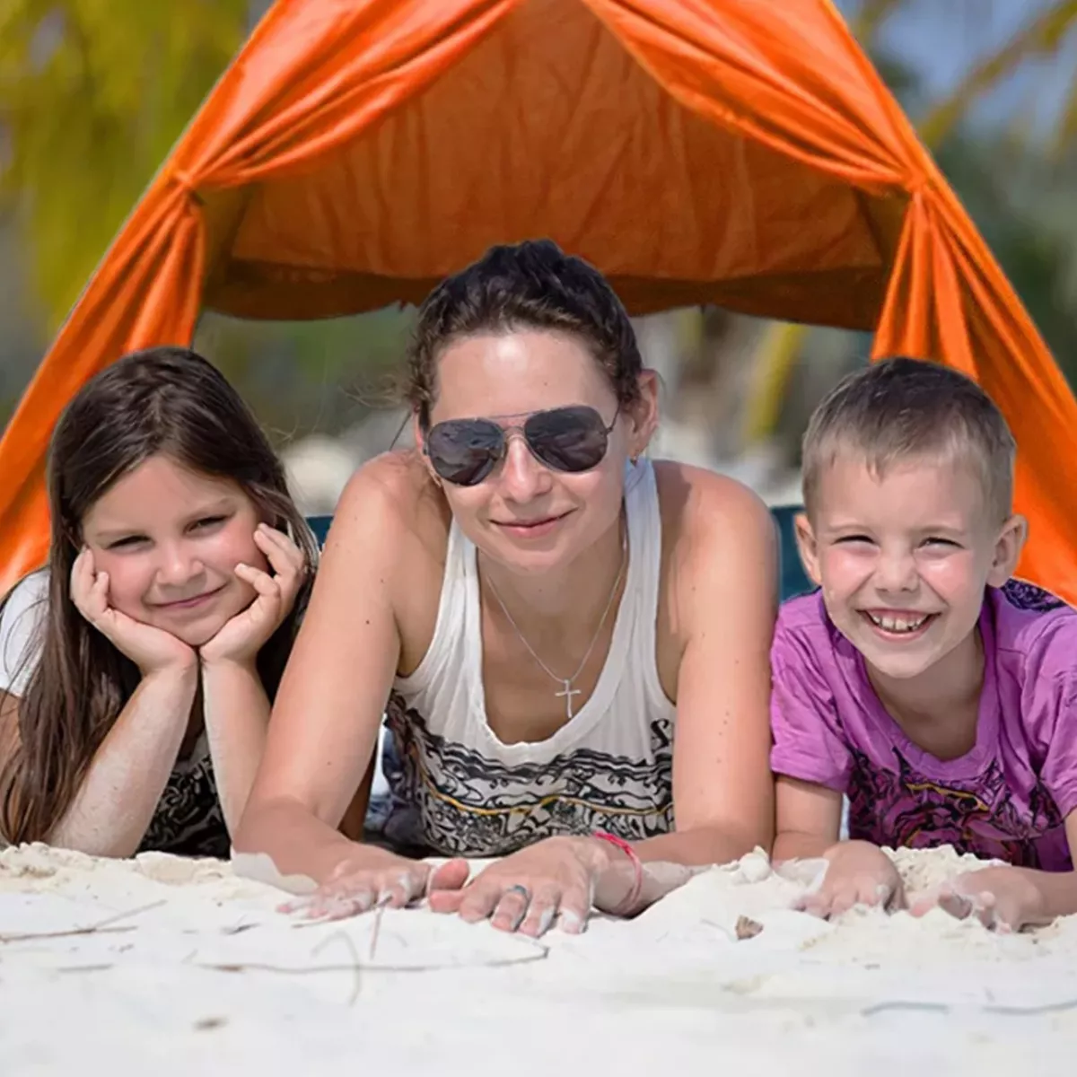 Tienda Carpa Refugio Para Playa Cámping Viaje Al Aire Libre Naranja.