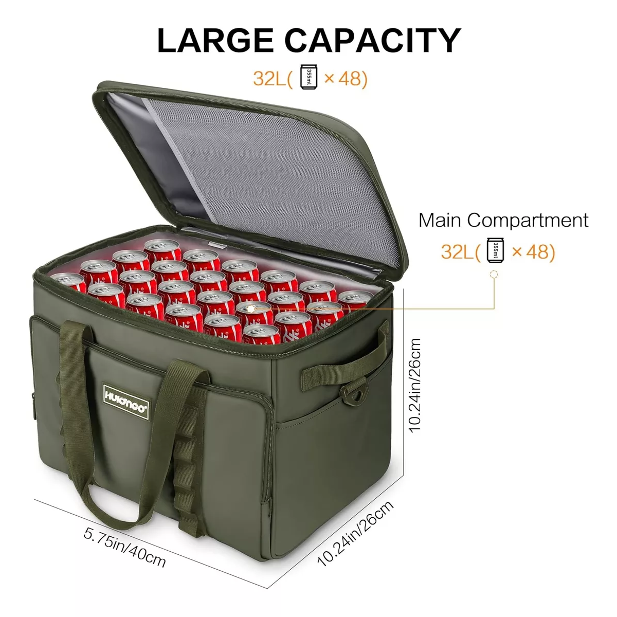 Hielera Portatil Bolsa Enfriador Impermeable 30l Verde.