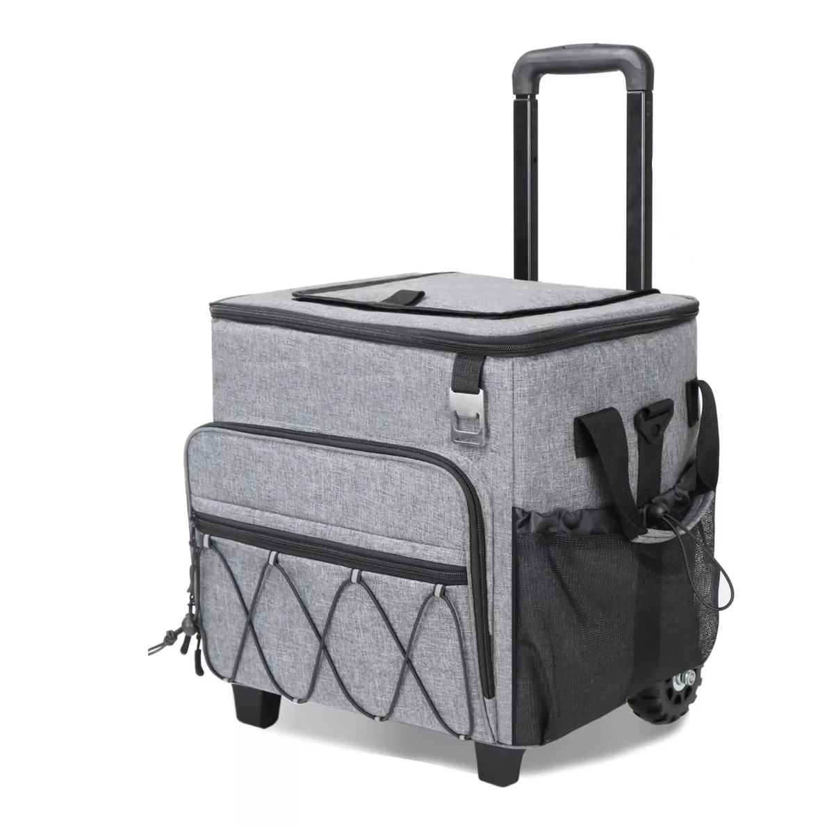 Hielera Con Ruedas Playa 60 Latas Bolsa Térmica Portatil Gris.