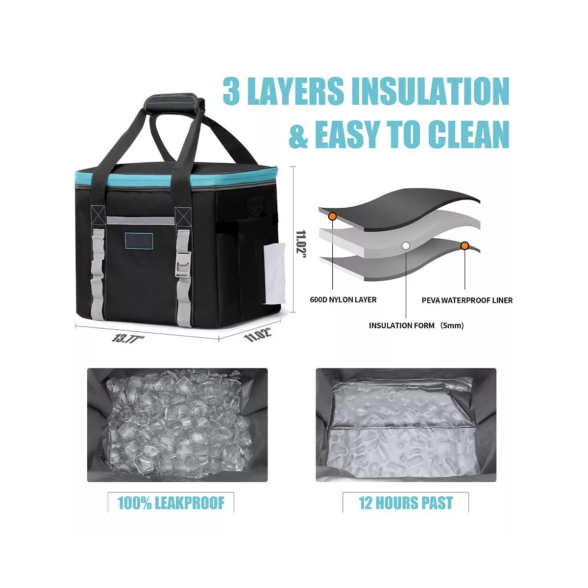 Mochila Hielera Termicas 25l Hielera Portátil Cooler Negro.