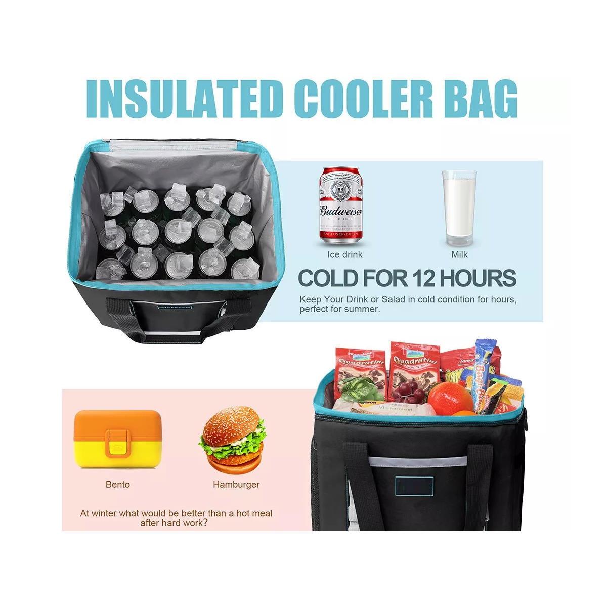 Mochila Hielera Termicas 25l Hielera Portátil Cooler Negro.