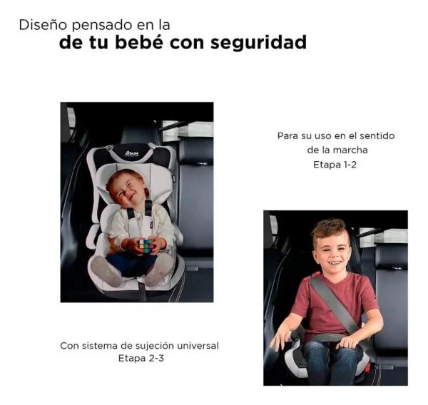 Autoasiento Booster D Bebe Maxi 2 En 1 Gris