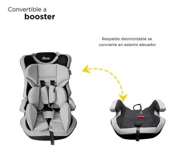 Autoasiento Booster D Bebe Maxi 2 En 1 Gris