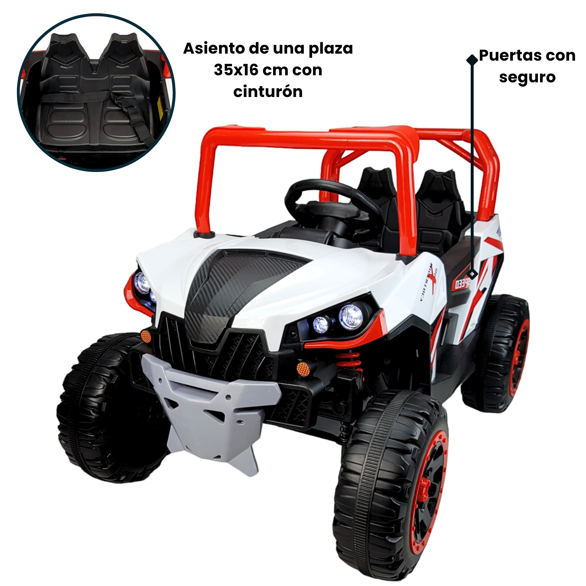 Montable Electrico para Niños Coche con Control Remoto Luz Led 12v - Rojo.