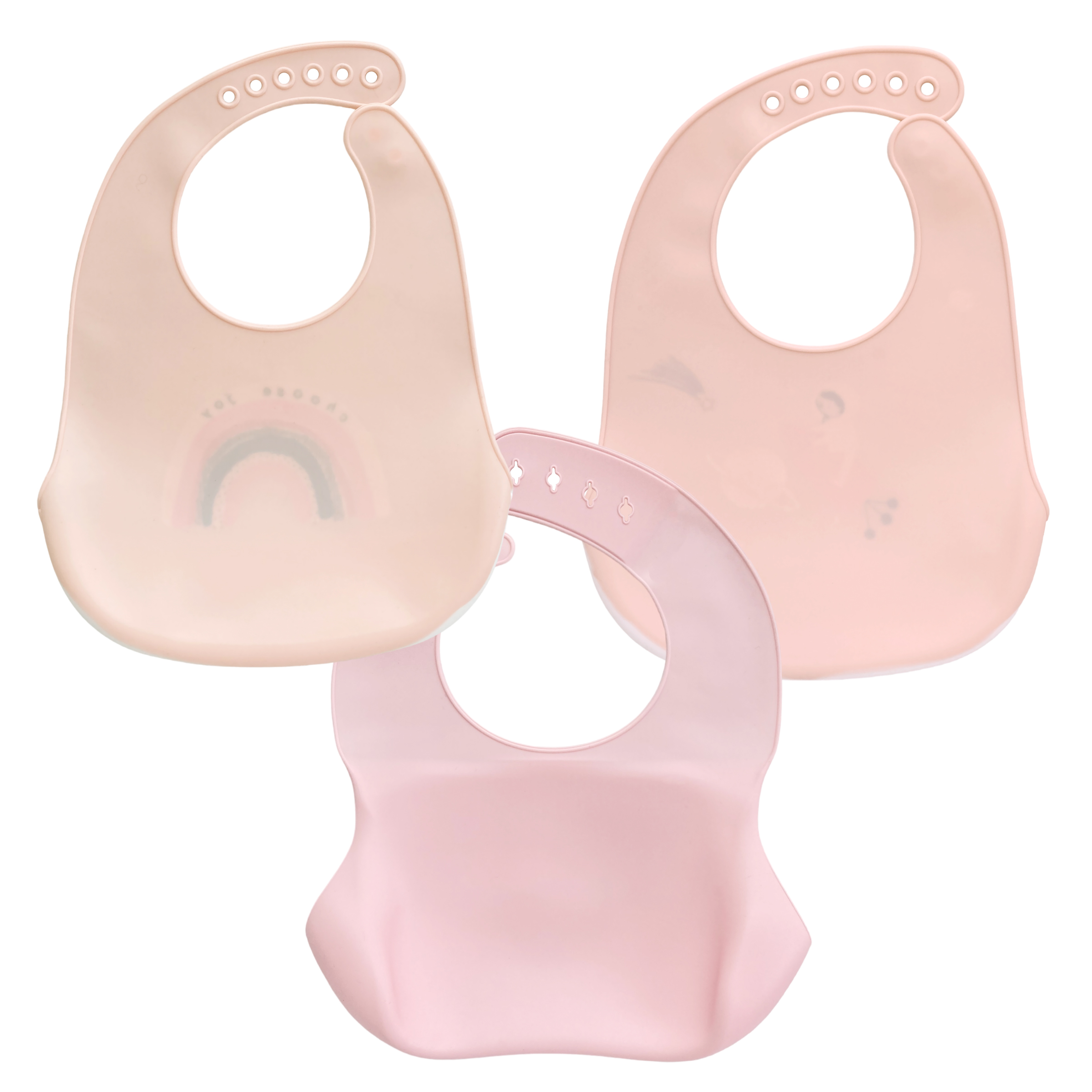 Set de 3 baberos Silicona Para Bebe Ecologico Impermeable