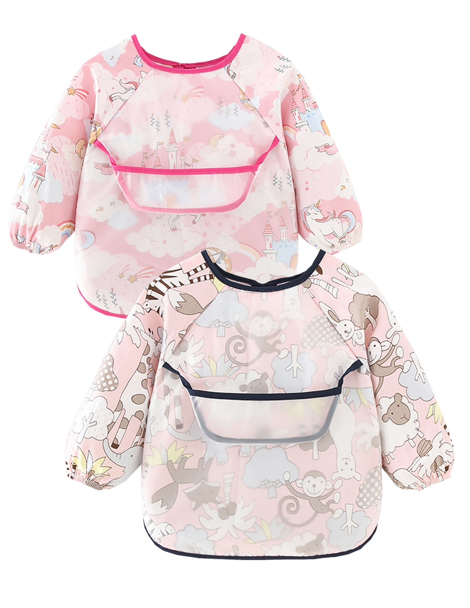 Set de 2 Baberos Impermeable Para Bebe Niño Preescolar