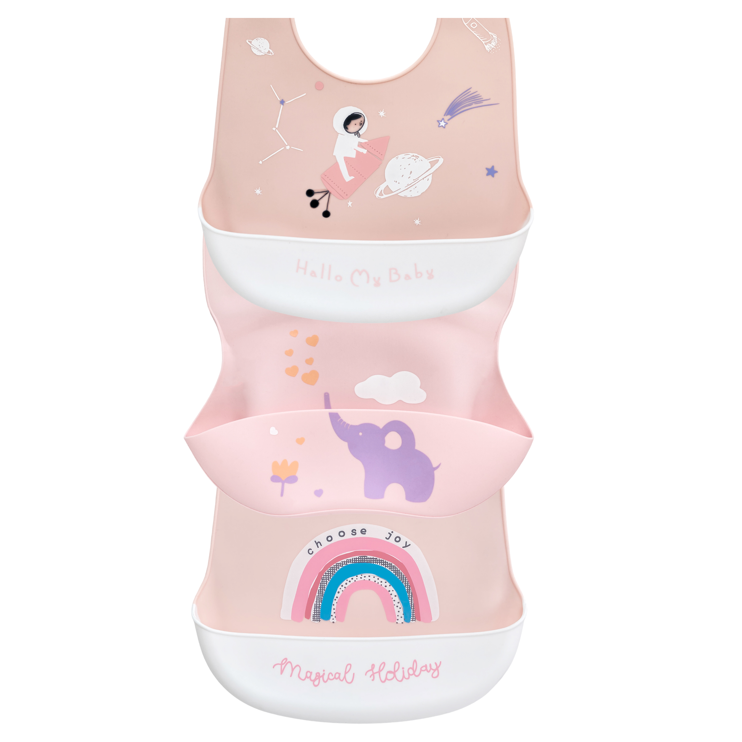 Set de 3 baberos Silicona Para Bebe Ecologico Impermeable