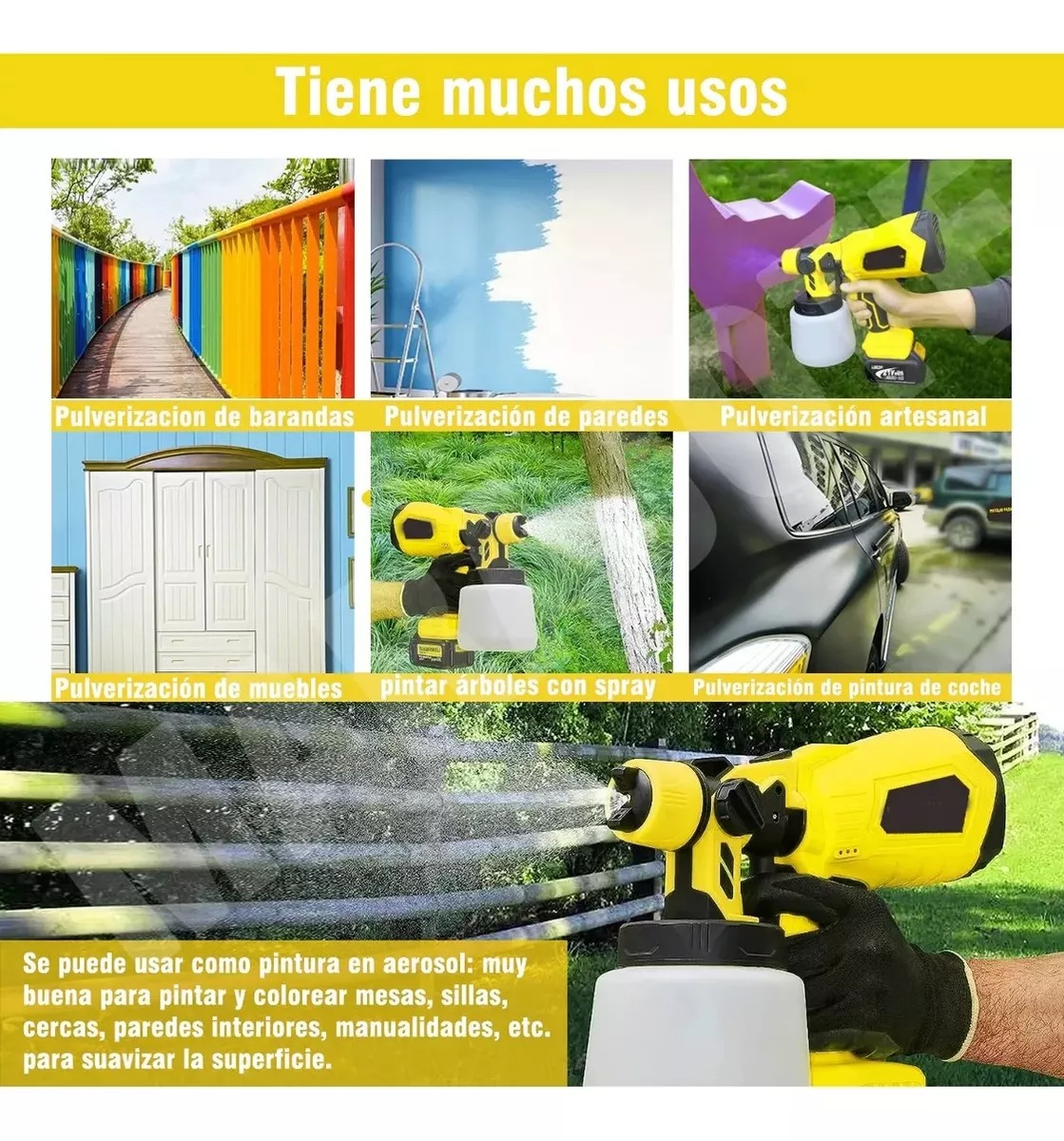 Máquinas Para Pintar Pulverizador Pintura Inalámbrico 1000ml.