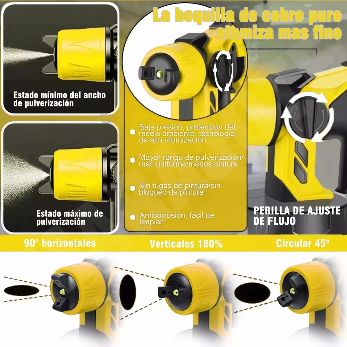 Máquinas Para Pintar Pulverizador Pintura Inalámbrico 1000ml.