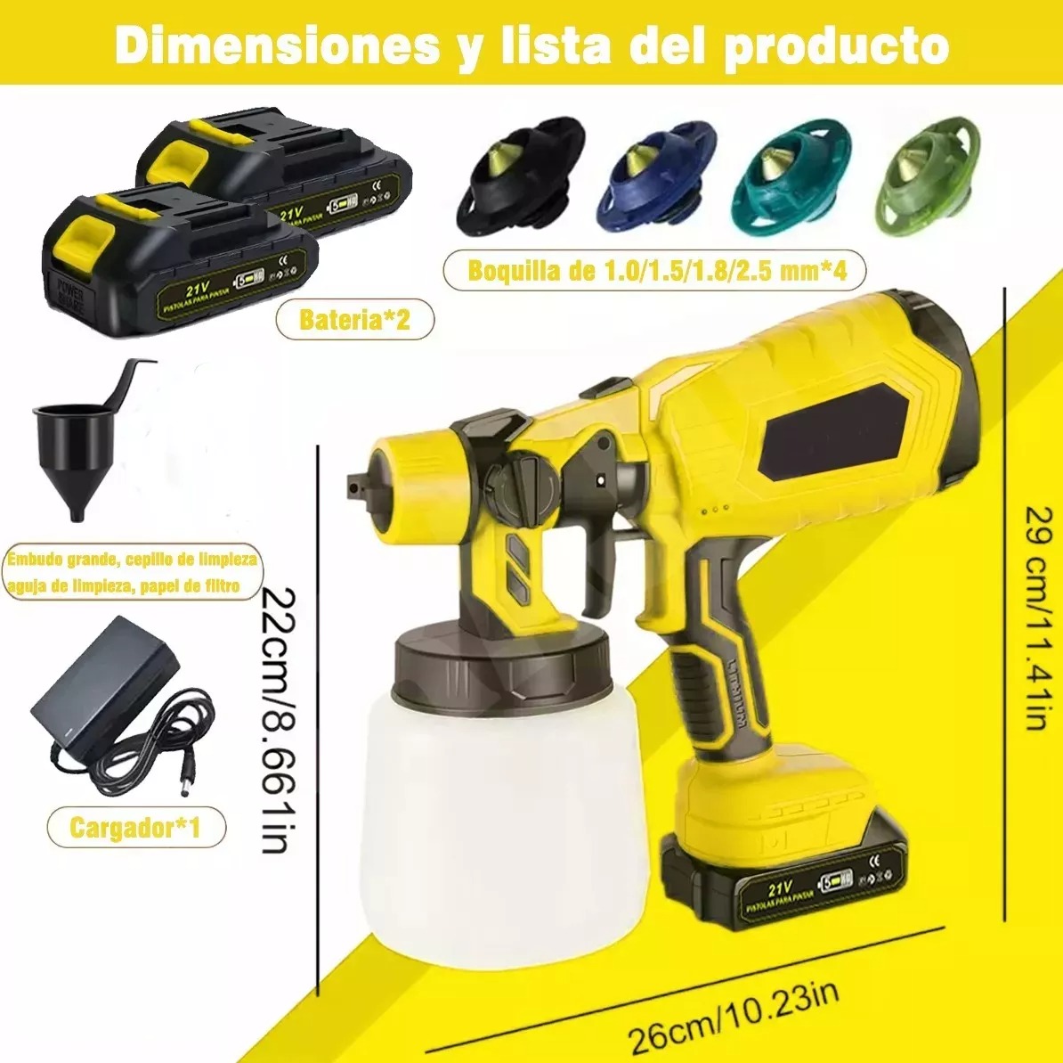 Máquinas Para Pintar Pulverizador Pintura Inalámbrico 1000ml.