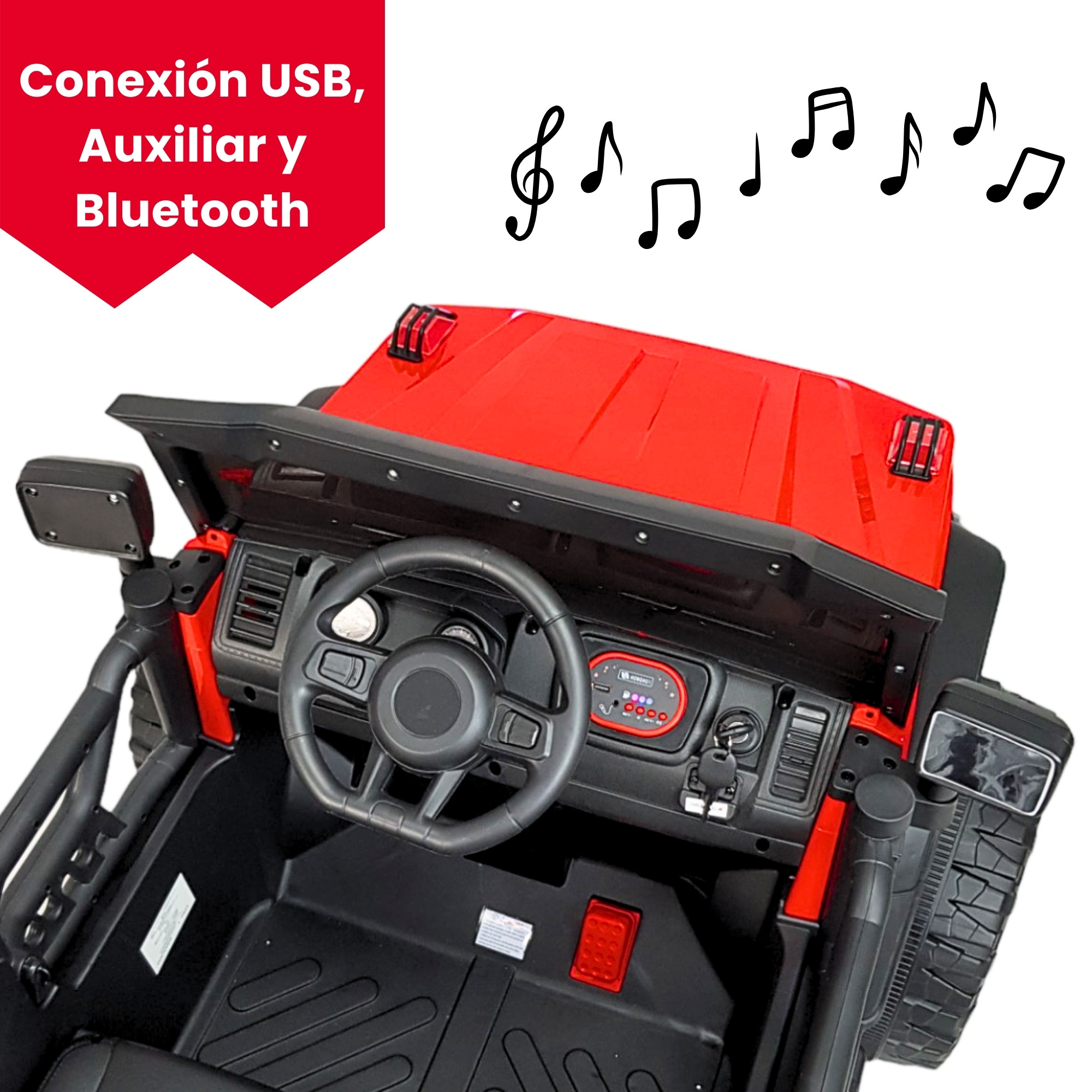 Montable Electrico Camioneta 4x4 para Niños Control Remoto 12v - Rojo.