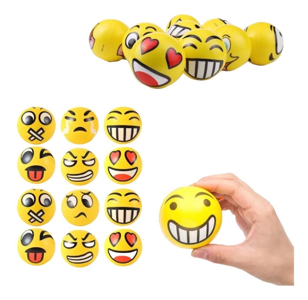 50 Pelotas Antiestrés De Esponja Emoji.