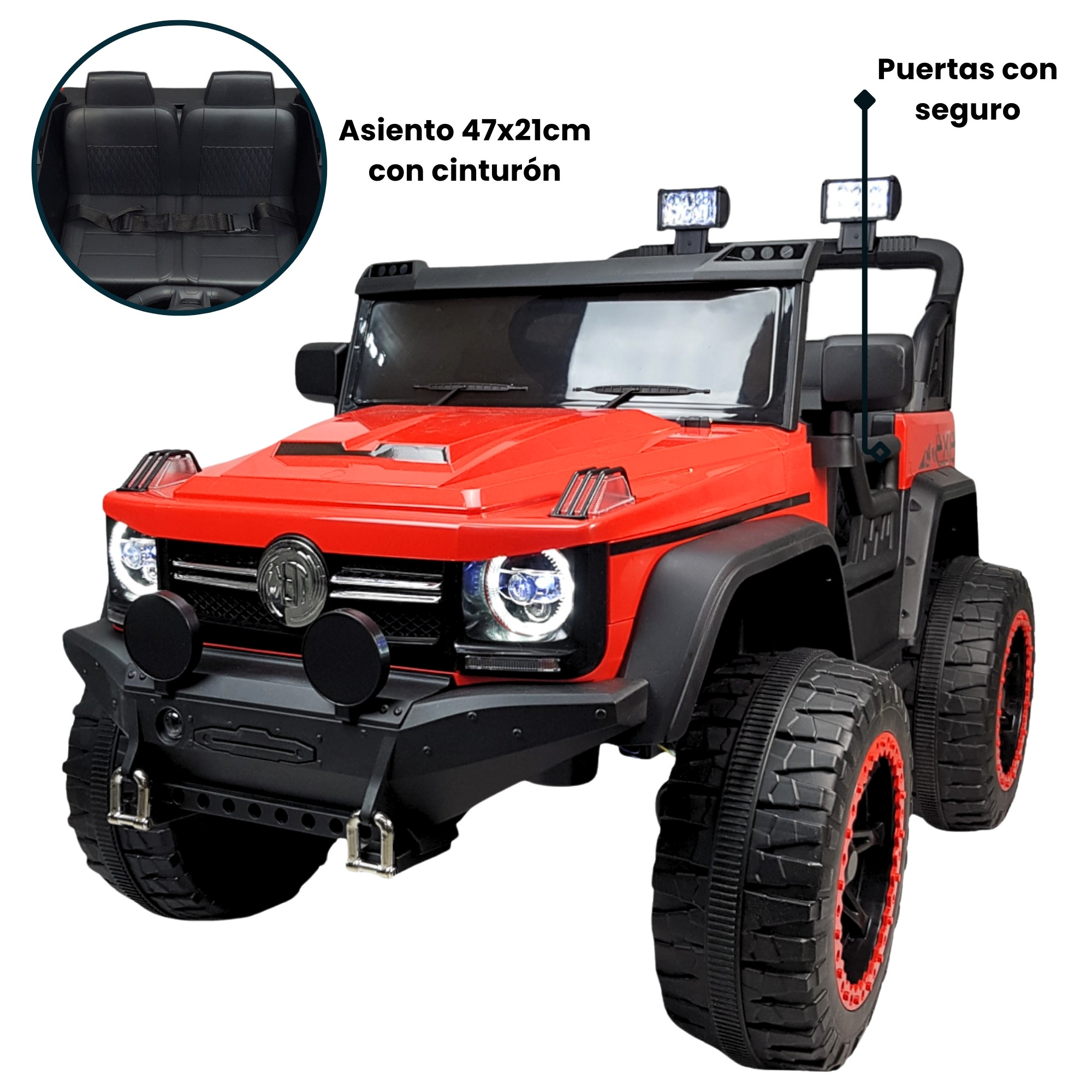 Montable Electrico Camioneta 4x4 para Niños Control Remoto 12v - Rojo.